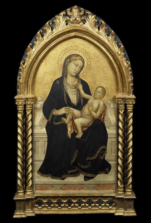Mariotto di Nardo (Florence, doc.1394-1424) Madonna and Child, Saints Peter Martyr and John the Baptist Triptych, tempera on panel Central panel 107 x 58 cm, 42 x 23¼ ins Side panels 99 x 44.3 cm, 39 x 172/5 ins